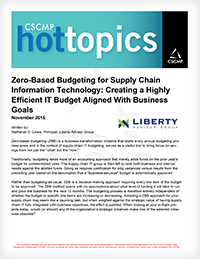 Zero-Based Budgeting for Supply Chain Information Technology