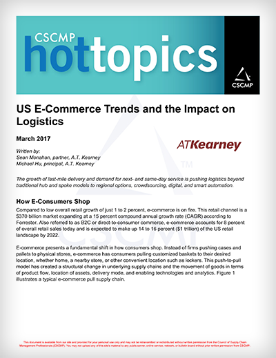 US E-Commerce Trends and the Impact on Logistics