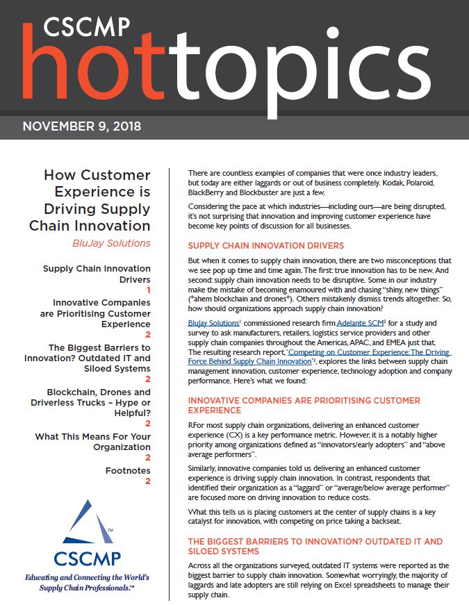 How Customer Experience is Driving Supply Chain Innovation