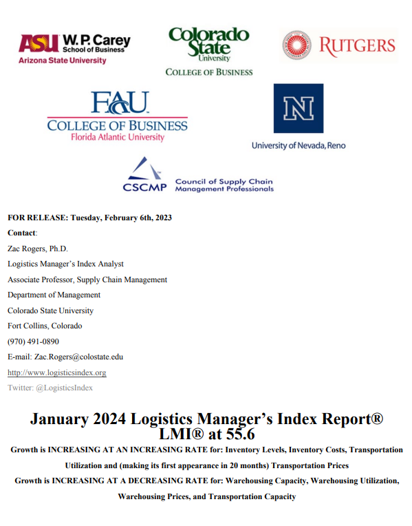 March 2024 Logistics Manager's Index Report